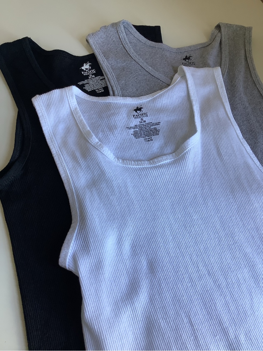 3 Pacific Polo Club Undershirts Men’s Size Small